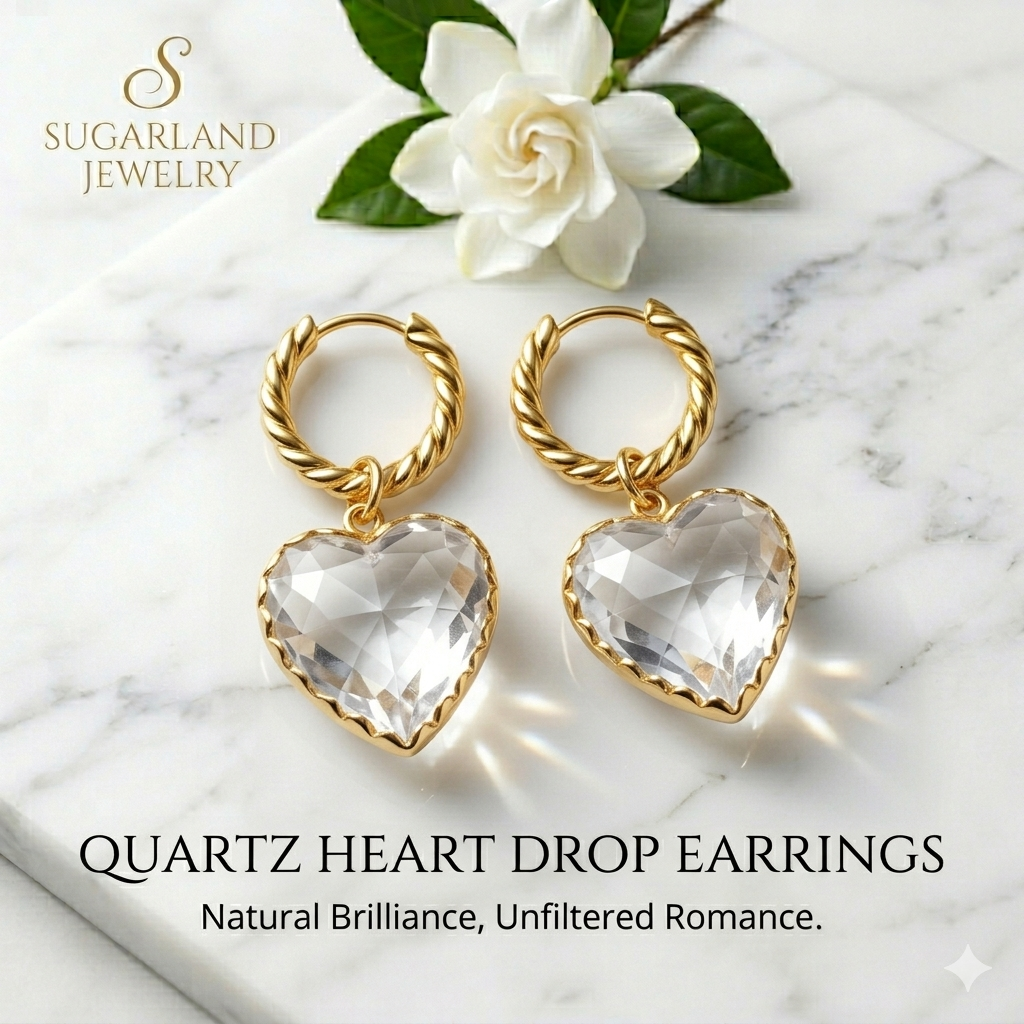 Pearl Heart Twisted Hoop Earrings