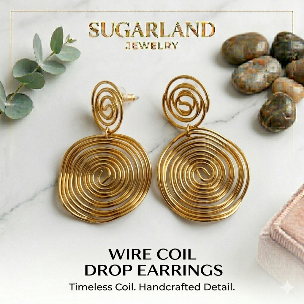 Wire Coil Drop Earrings