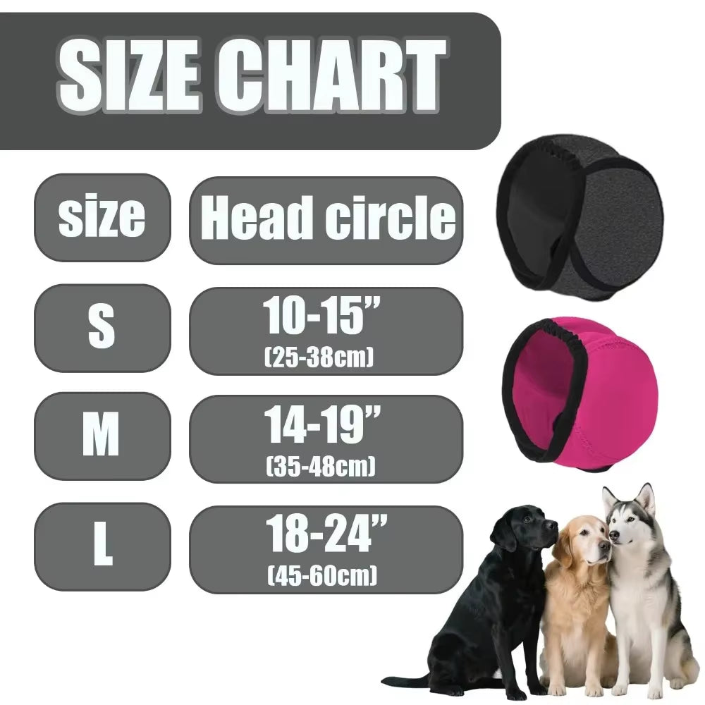 Anti Scare Dog Ear Muffs Noise Reducing Waterproof Head Hood Calming Anxiety Relief Ear Protection Swimming Grooming Fireworks