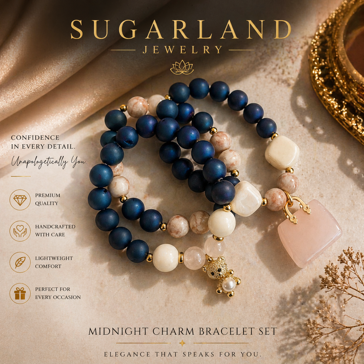 Midnight Charm Luxe Bracelet Set
