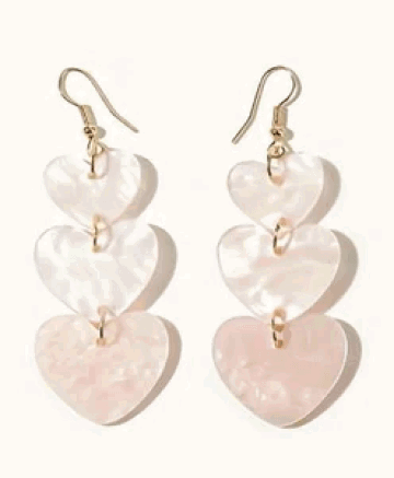 Charming tripple Heart Nacar Earings - Jewelry Trends USA