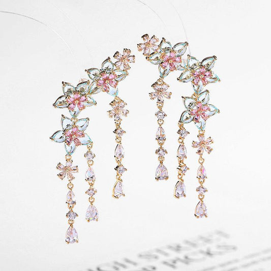 Fashion Flower Tassel Pendant Earrings for Women - Jewelry Trends USA