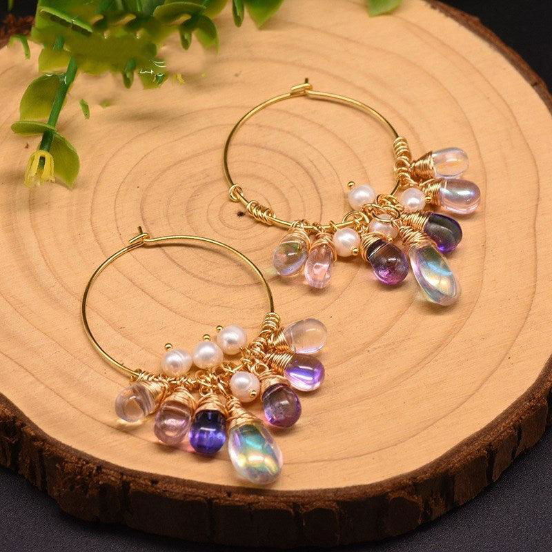 Pearl Czech crystal earrings - Jewelry Trends USA