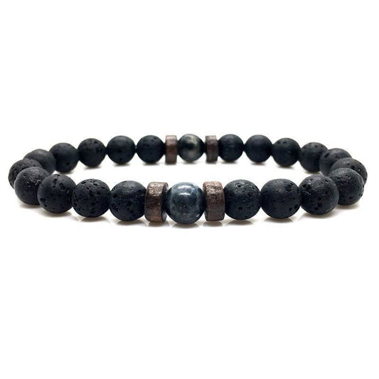 Personality Men's Black Volcanic Stone Bracelet - Jewelry Trends USA
