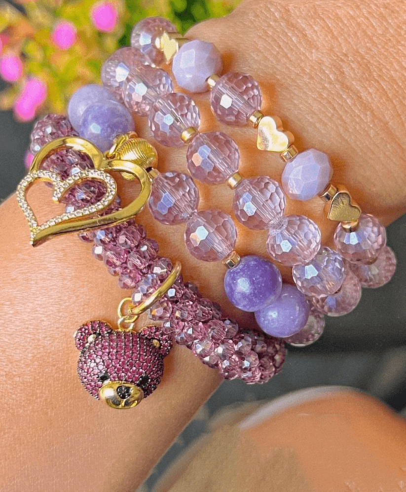 Purple cute teddy bracelet - Jewelry Trends USA