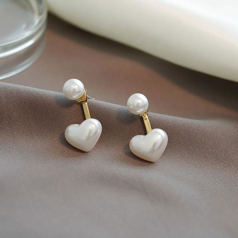 Simple Temperament Love Pearl Stud Earrings - Jewelry Trends USA