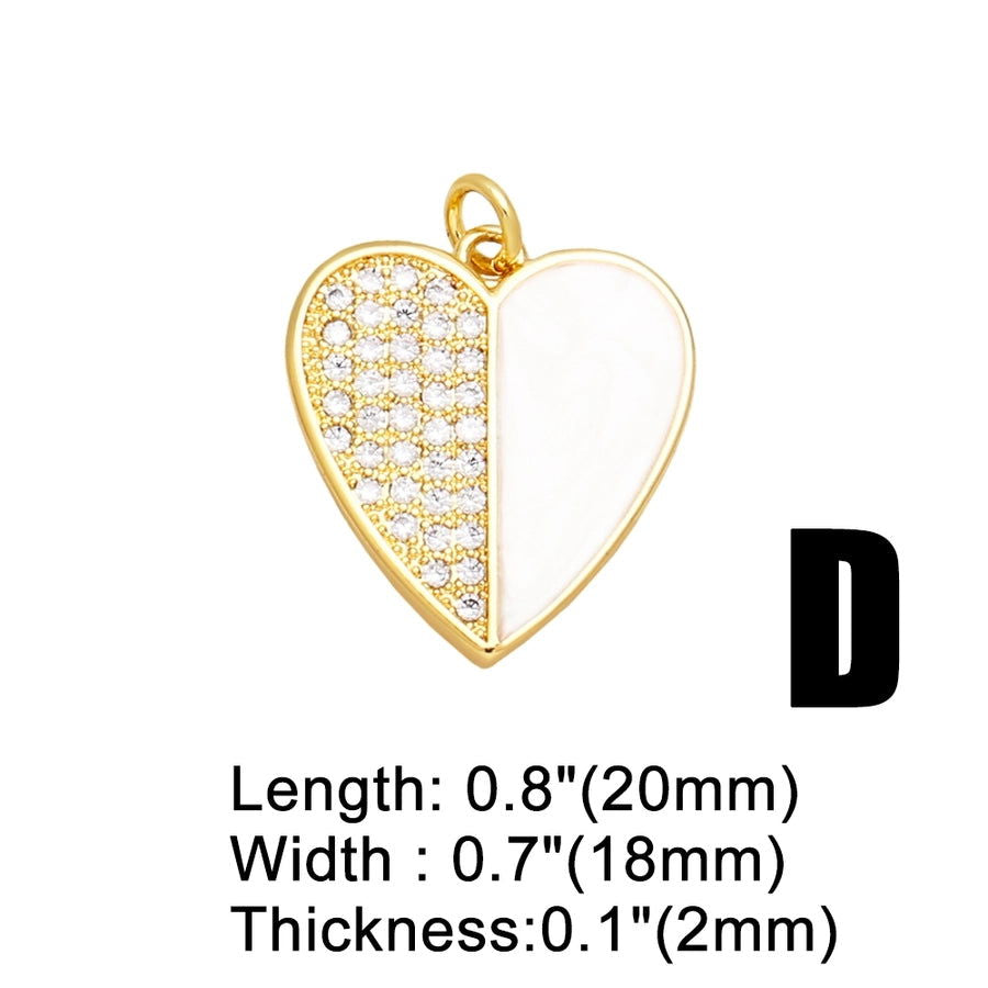 artistic heart shape butterfly copper enamel plating inlay zircon 18k gold plated pendants jewelry accessories - Jewelry Trends USA