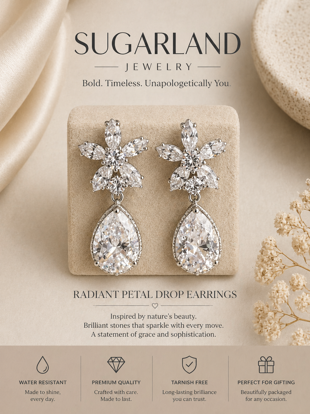 Radiant Petal Drop Earrings