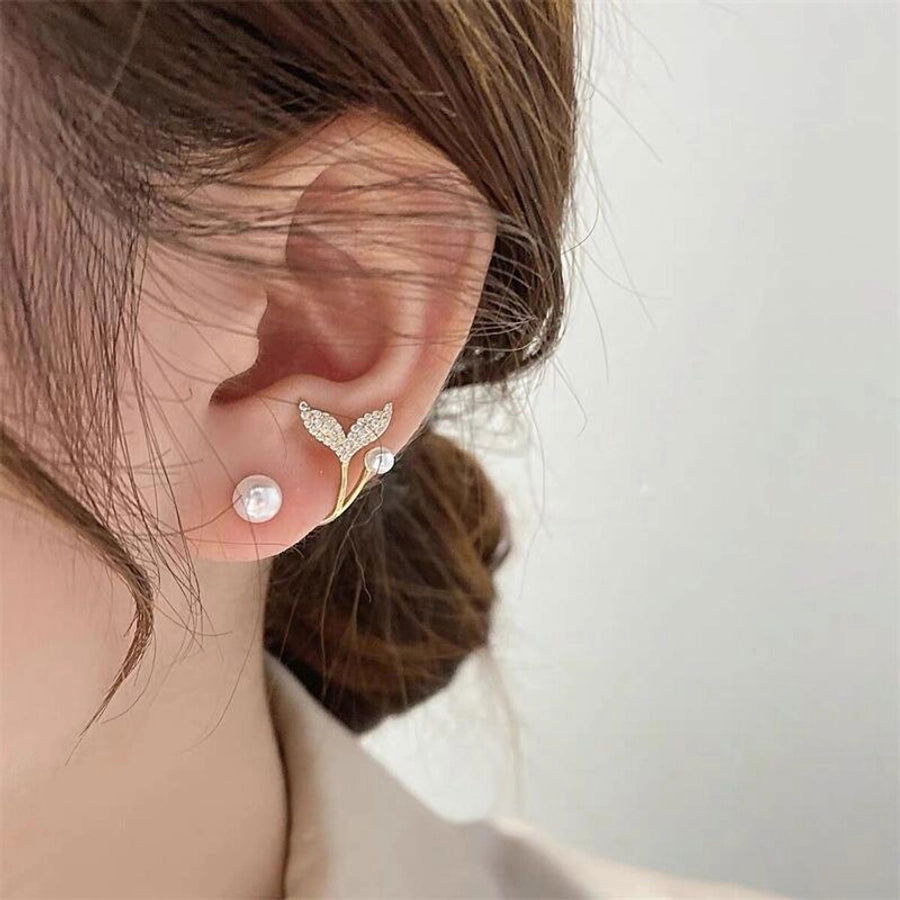 fashion earrings fishtail creative retro pearl earrings alloy earrings - Jewelry Trends USA