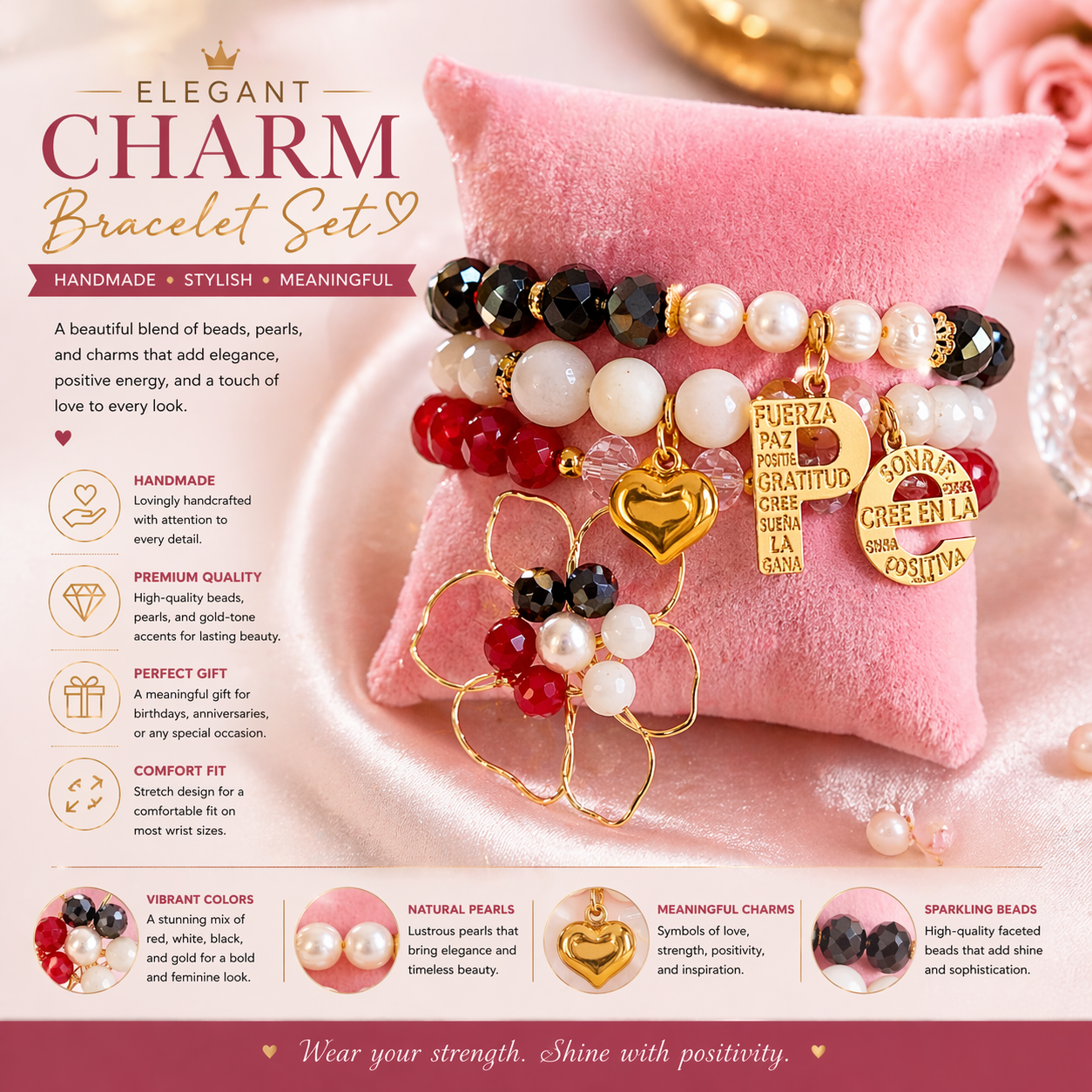 Elegant Charm Bracelet Set – Handmade Statement Jewelry