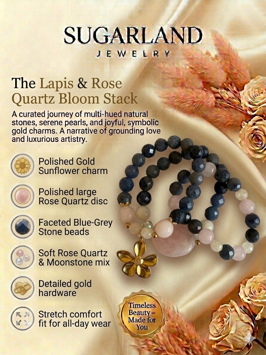 THE LAPIS & ROSE QUARTZ BLOOM STACK