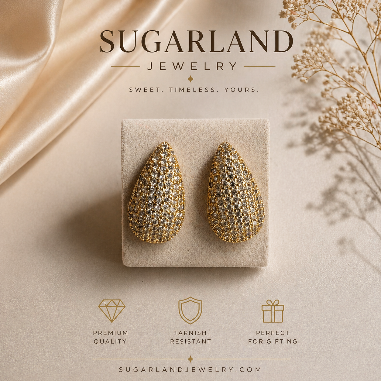 Golden Luxe Teardrop Earrings