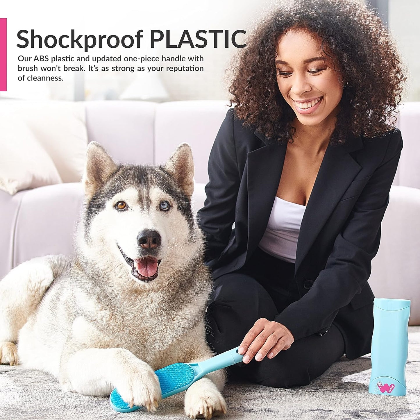 New Blue Self-Cleaning Double-Sided  for Couch, Furniture, Clothing, Car Seats, Carpet, Pet Bed - Dog & Cat Hair Remover, Fur & Lint Brush
