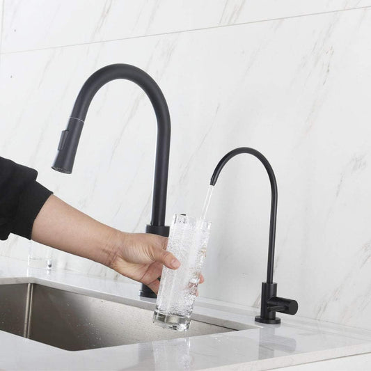 Drinking Water Faucet, Kitchen Beverage Faucet in 304 Stainless Steel, Non-Air-Gap Pure Water Filter Faucet for Sink, Fit for Reverse Osmosis Water Purify System