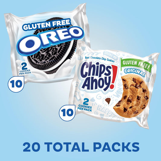 Gluten Free OREO and CHIPS AHOY Cookie Snack Packs Variety Pack 20 Pack