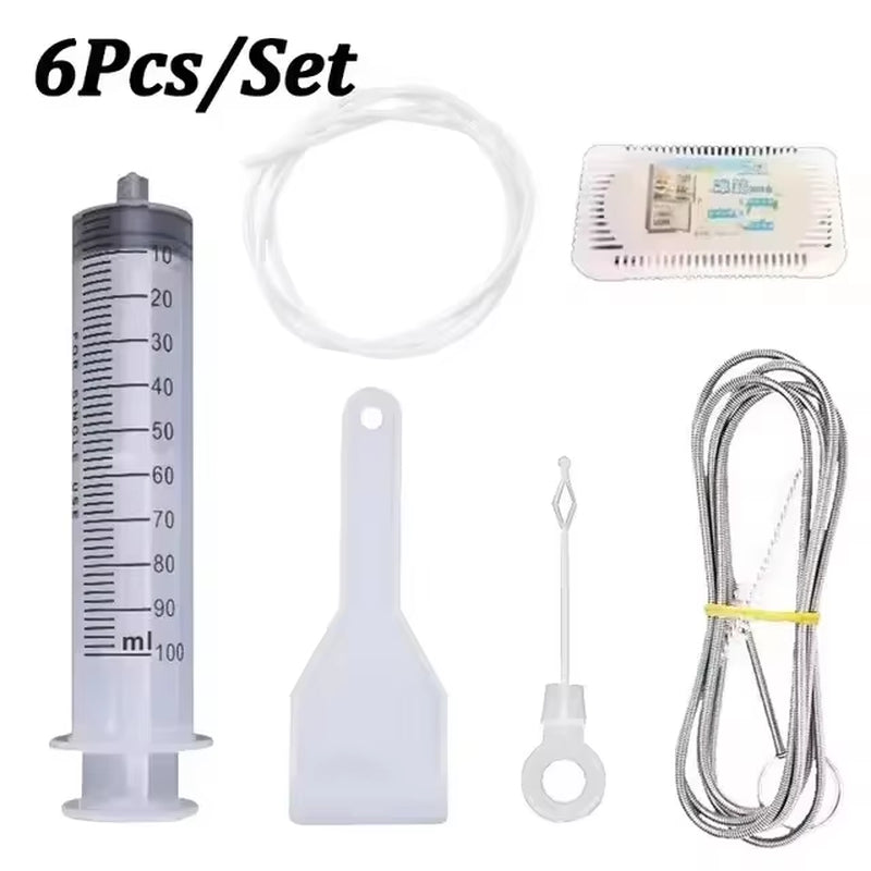 5/6Set Refrigerator Drain Hole Clog Remover Dredge Cleaning Tools Fridge Hole Brush Water Outlet Cleaner for Household Clean
