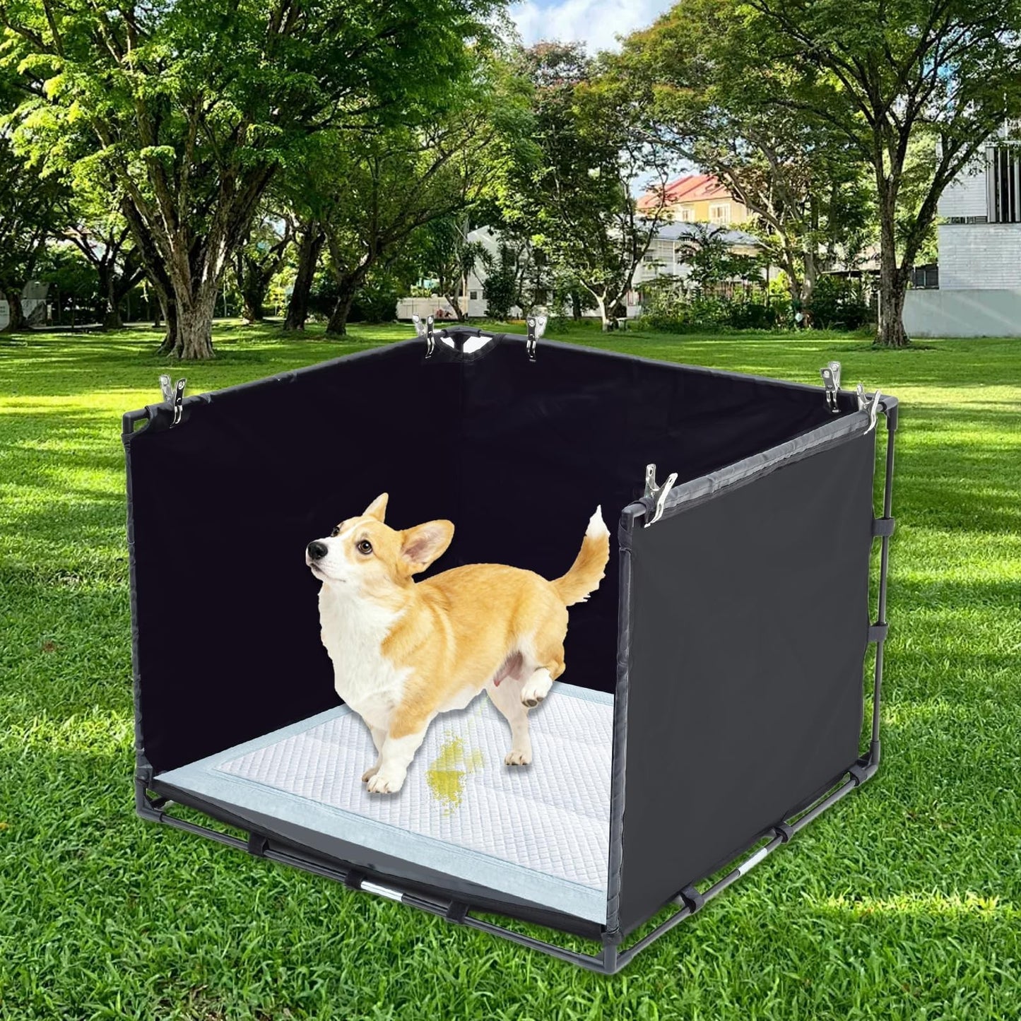 Dog Litter Box Indoor for Small Dogs,Puppy Pee Pad Holder with High Walls(23....