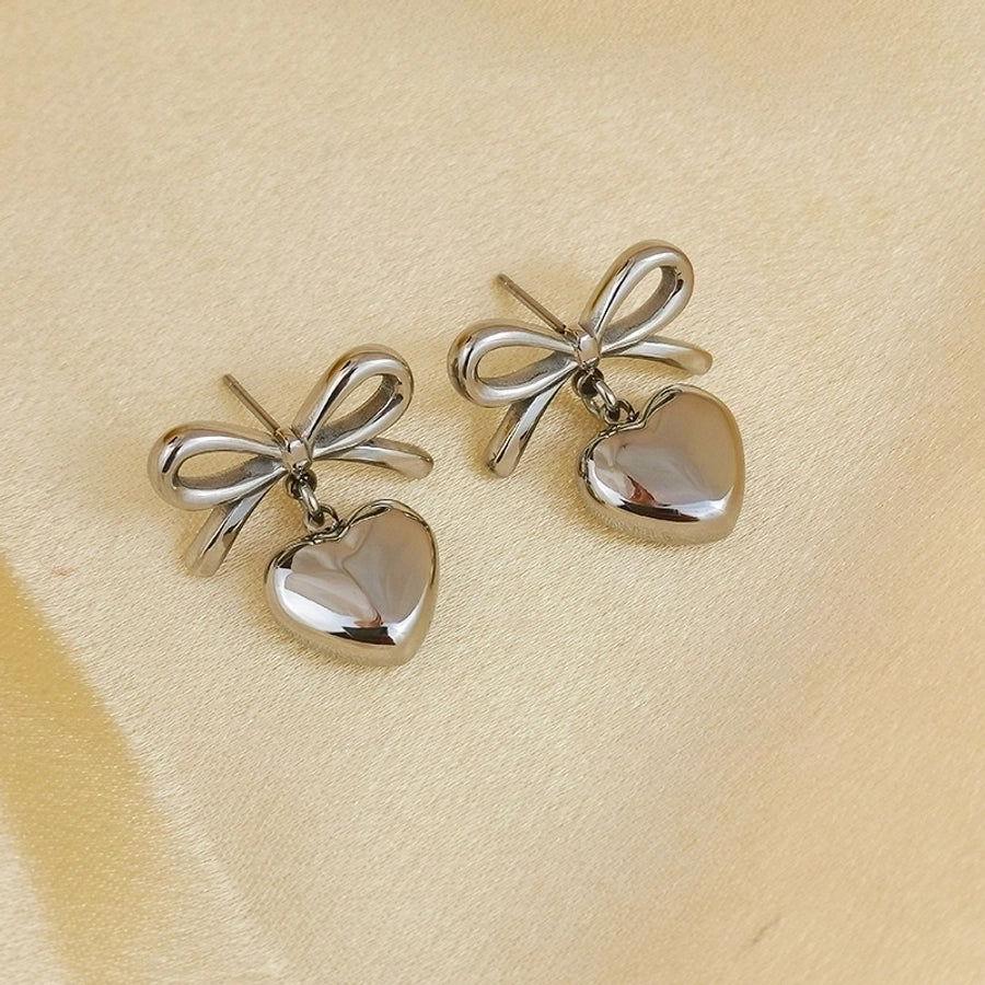 1 Pair Casual Cute Classic Style Pentagram Heart Shape Plating Hollow Out 304 Stainless Steel Titanium Steel 18K Gold Plated Hoop Earrings - Jewelry Trends USA