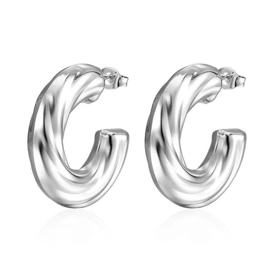 1 Pair Fashion C Shape Plating 304 Stainless Steel 18K Gold Plated Ear Studs - Jewelry Trends USA