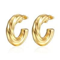 1 Pair Fashion C Shape Plating 304 Stainless Steel 18K Gold Plated Ear Studs - Jewelry Trends USA