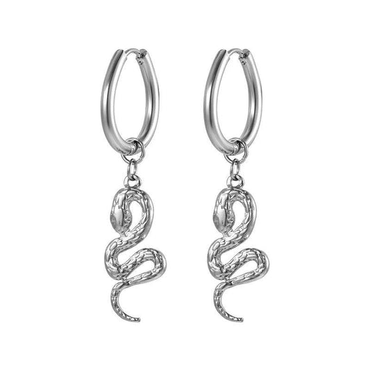 1 Pair Fashion Snake Plating 201 Stainless Steel 18K Gold Plated Dangling Earrings - Jewelry Trends USA