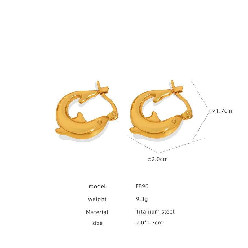 1 Pair IG Style Streetwear Geometric Plating Titanium Steel 18K Gold Plated Earrings - Jewelry Trends USA