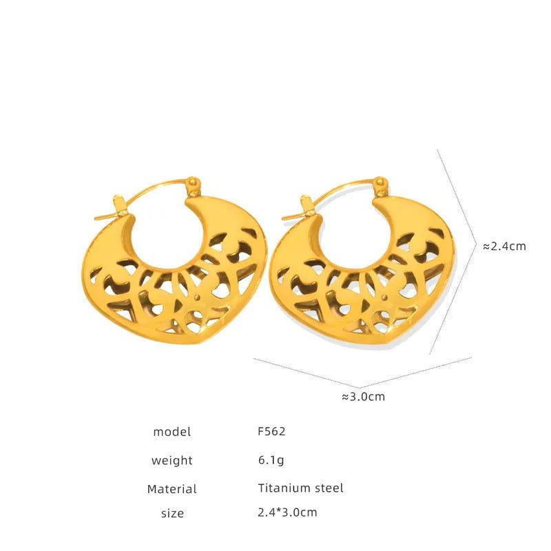 1 Pair IG Style Streetwear Geometric Plating Titanium Steel 18K Gold Plated Earrings - Jewelry Trends USA