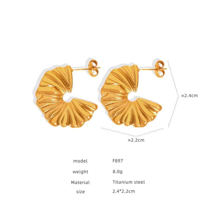 1 Pair IG Style Streetwear Geometric Plating Titanium Steel 18K Gold Plated Earrings - Jewelry Trends USA
