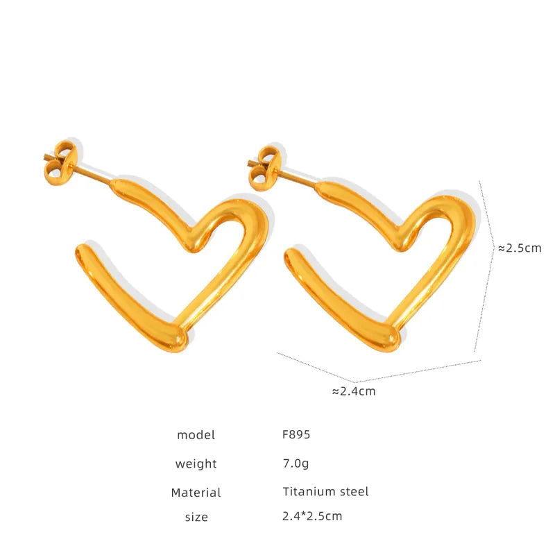 1 Pair IG Style Streetwear Geometric Plating Titanium Steel 18K Gold Plated Earrings - Jewelry Trends USA