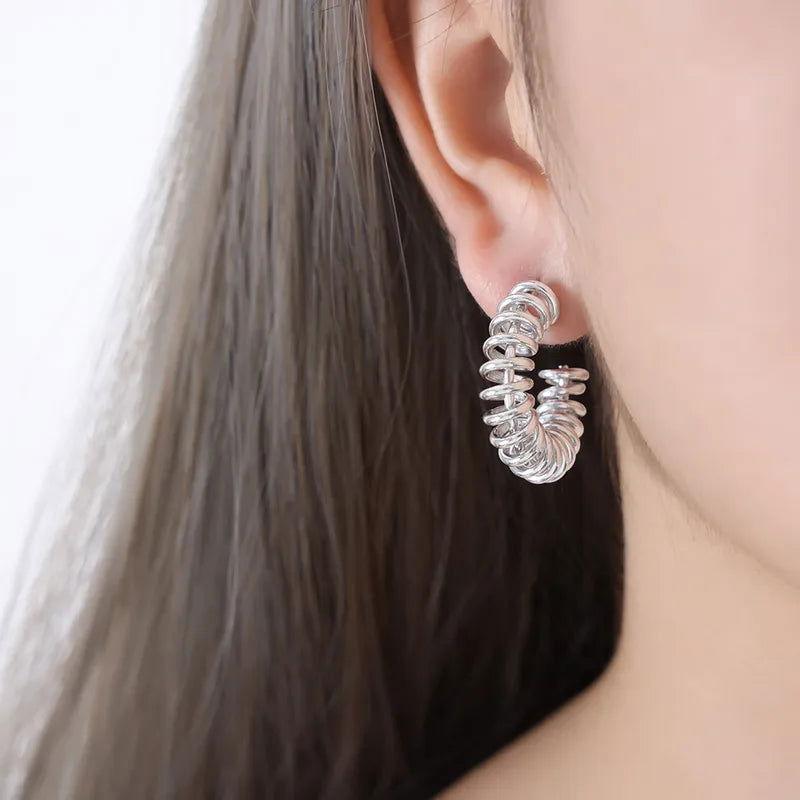 1 Pair IG Style Streetwear Geometric Plating Titanium Steel 18K Gold Plated Earrings - Jewelry Trends USA