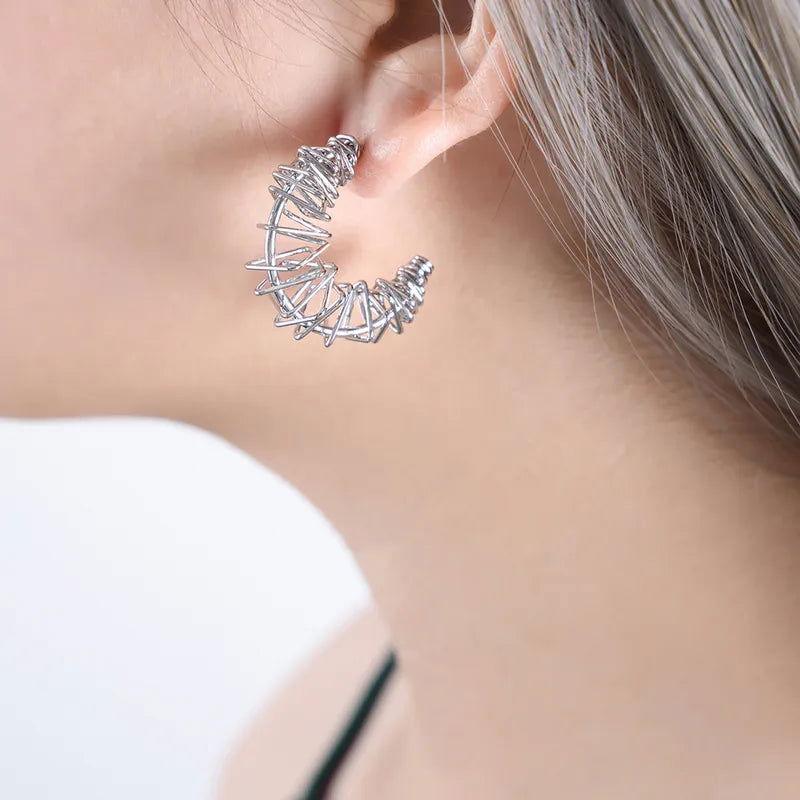 1 Pair IG Style Streetwear Geometric Plating Titanium Steel 18K Gold Plated Earrings - Jewelry Trends USA