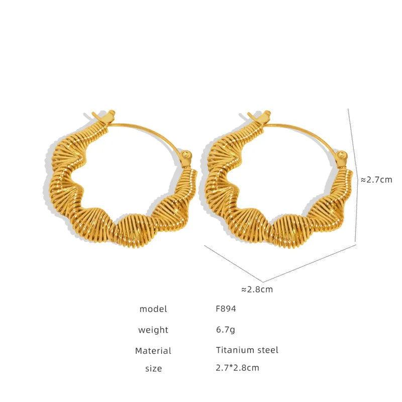 1 Pair IG Style Streetwear Geometric Plating Titanium Steel 18K Gold Plated Earrings - Jewelry Trends USA