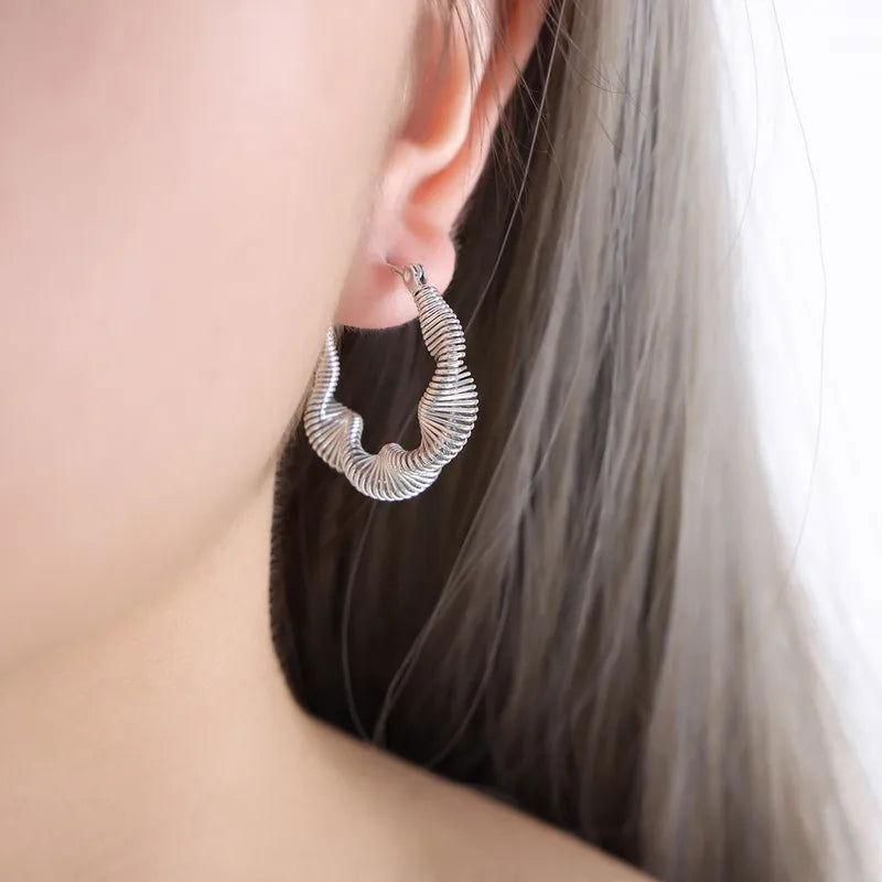 1 Pair IG Style Streetwear Geometric Plating Titanium Steel 18K Gold Plated Earrings - Jewelry Trends USA