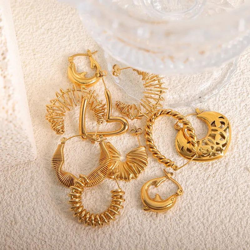 1 Pair IG Style Streetwear Geometric Plating Titanium Steel 18K Gold Plated Earrings - Jewelry Trends USA