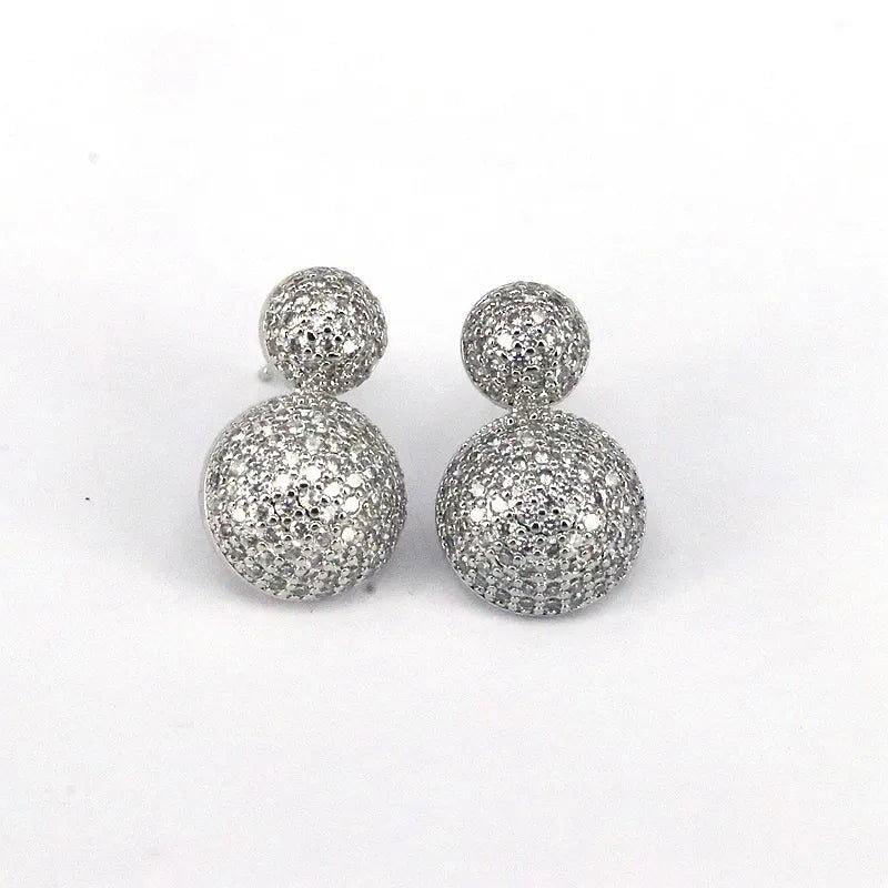 1 Pair Ig Style Simple Style Round Water Droplets Heart Shape Plating Inlay Copper Zircon 18k Gold Plated Silver Plated Ear Studs - Jewelry Trends USA