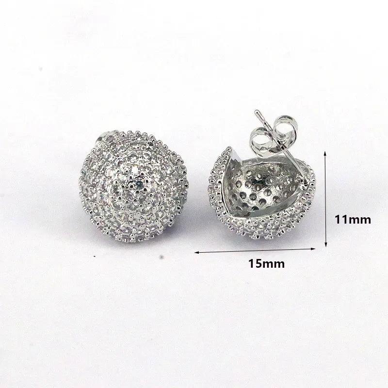 1 Pair Ig Style Simple Style Round Water Droplets Heart Shape Plating Inlay Copper Zircon 18k Gold Plated Silver Plated Ear Studs - Jewelry Trends USA