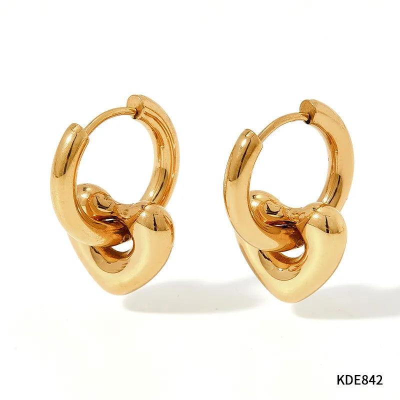 1 Pair Modern Style Star Moon Plating Titanium Steel 18K Gold Plated Earrings - Jewelry Trends USA