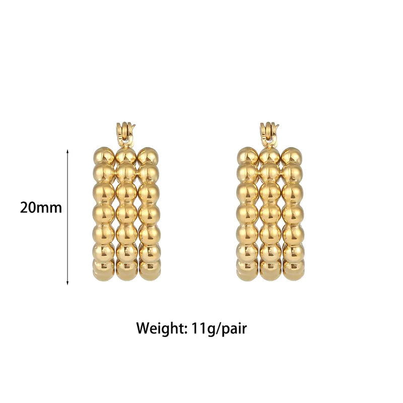 1 Pair Simple Style Round Plating 304 Stainless Steel 18K Gold Plated Hoop Earrings - Jewelry Trends USA