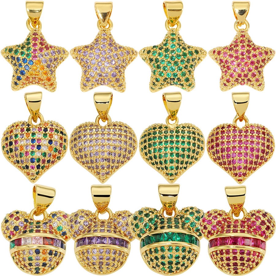 1 Piece Copper Zircon Plating Inlay Polished Pendant - Jewelry Trends USA