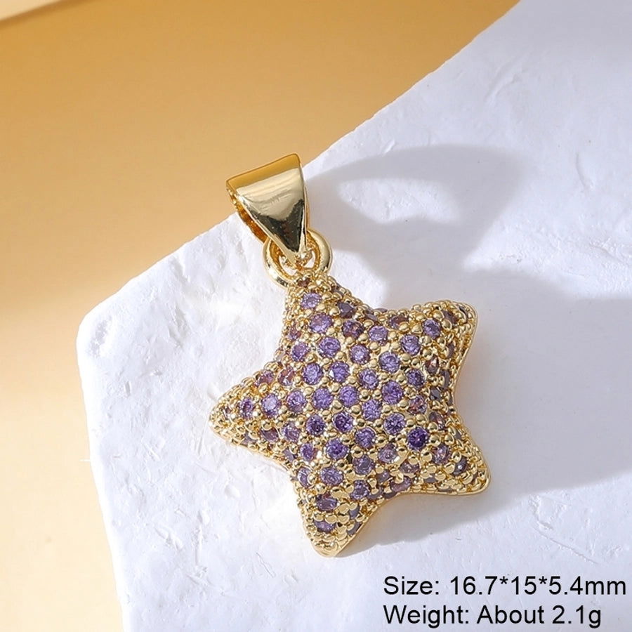1 Piece Copper Zircon Plating Inlay Polished Pendant - Jewelry Trends USA