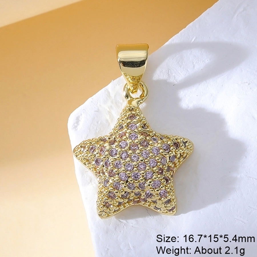 1 Piece Copper Zircon Plating Inlay Polished Pendant - Jewelry Trends USA