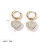 1 pair luxurious streetwear heart shape plating inlay stainless steel copper zircon 18k gold plated drop earrings - Jewelry Trends USA