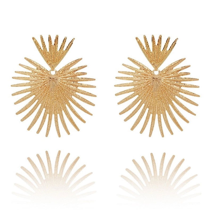 1 pair retro exaggerated leaf heart shape butterfly plating hollow out metal drop earrings - Jewelry Trends USA