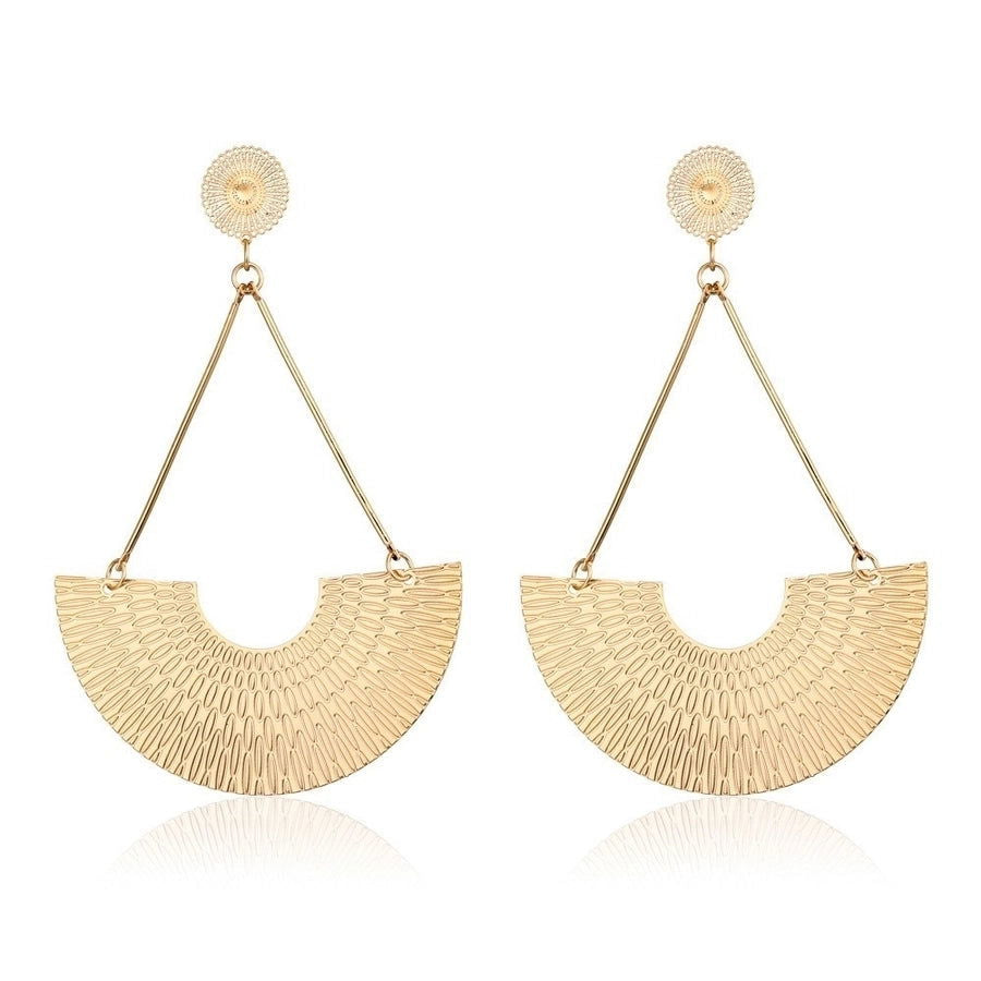 1 pair retro exaggerated leaf heart shape butterfly plating hollow out metal drop earrings - Jewelry Trends USA