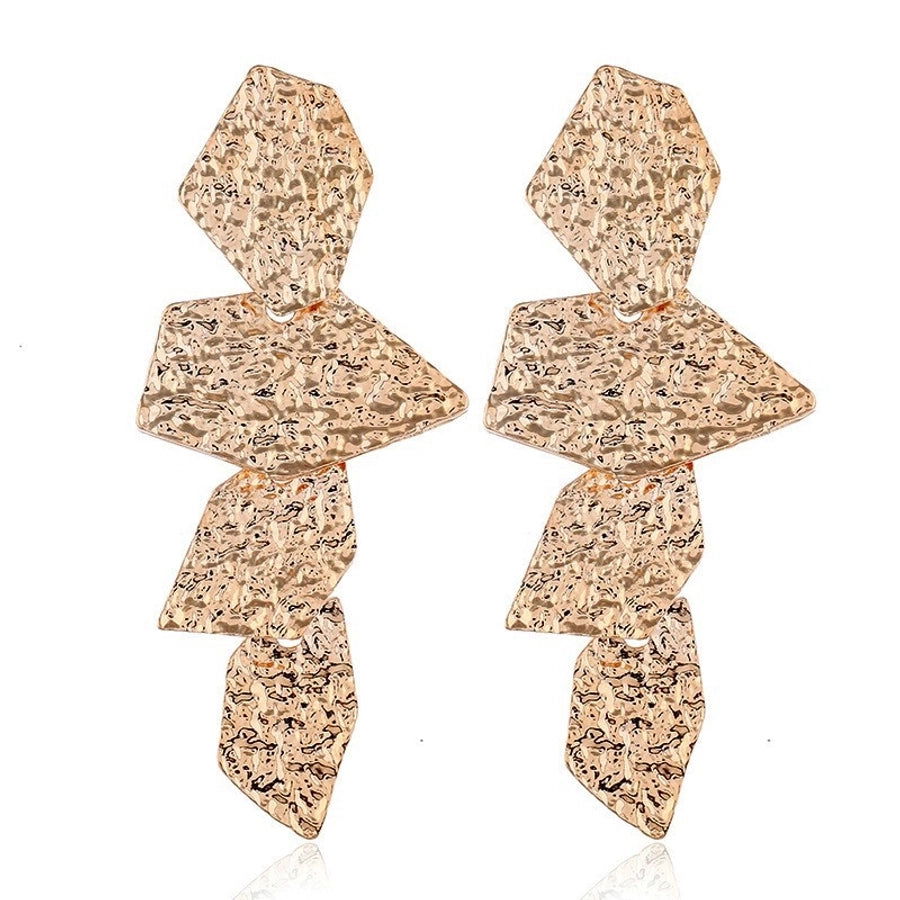1 pair retro exaggerated leaf heart shape butterfly plating hollow out metal drop earrings - Jewelry Trends USA