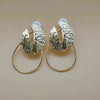 1 pair retro exaggerated leaf heart shape butterfly plating hollow out metal drop earrings - Jewelry Trends USA