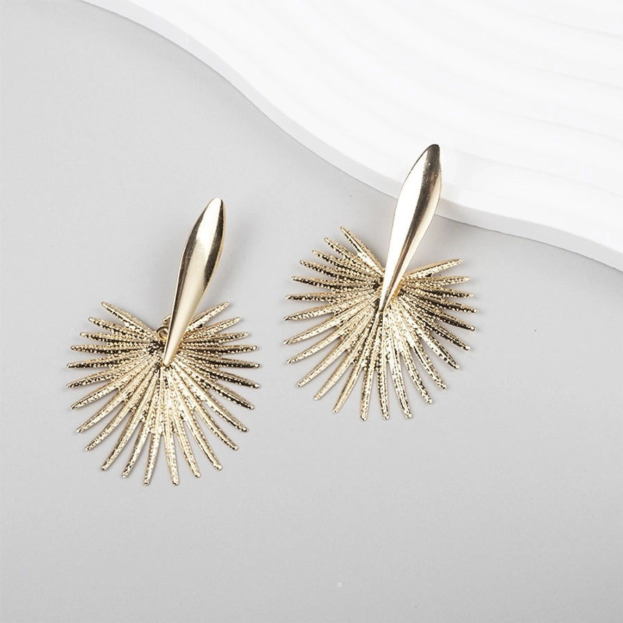 1 pair retro exaggerated leaf heart shape butterfly plating hollow out metal drop earrings - Jewelry Trends USA