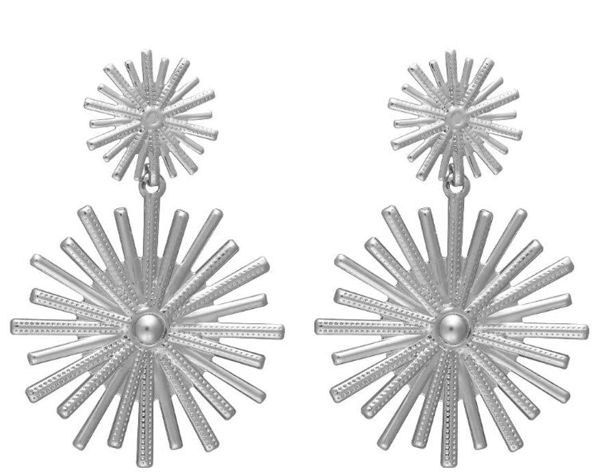 1 pair retro exaggerated leaf heart shape butterfly plating hollow out metal drop earrings - Jewelry Trends USA