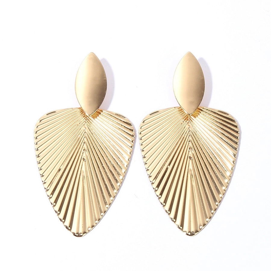 1 pair retro exaggerated leaf heart shape butterfly plating hollow out metal drop earrings - Jewelry Trends USA