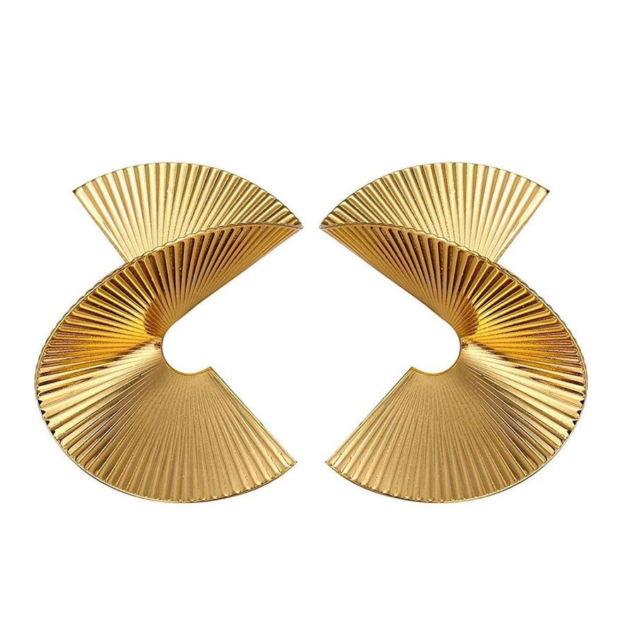 1 pair retro exaggerated leaf heart shape butterfly plating hollow out metal drop earrings - Jewelry Trends USA